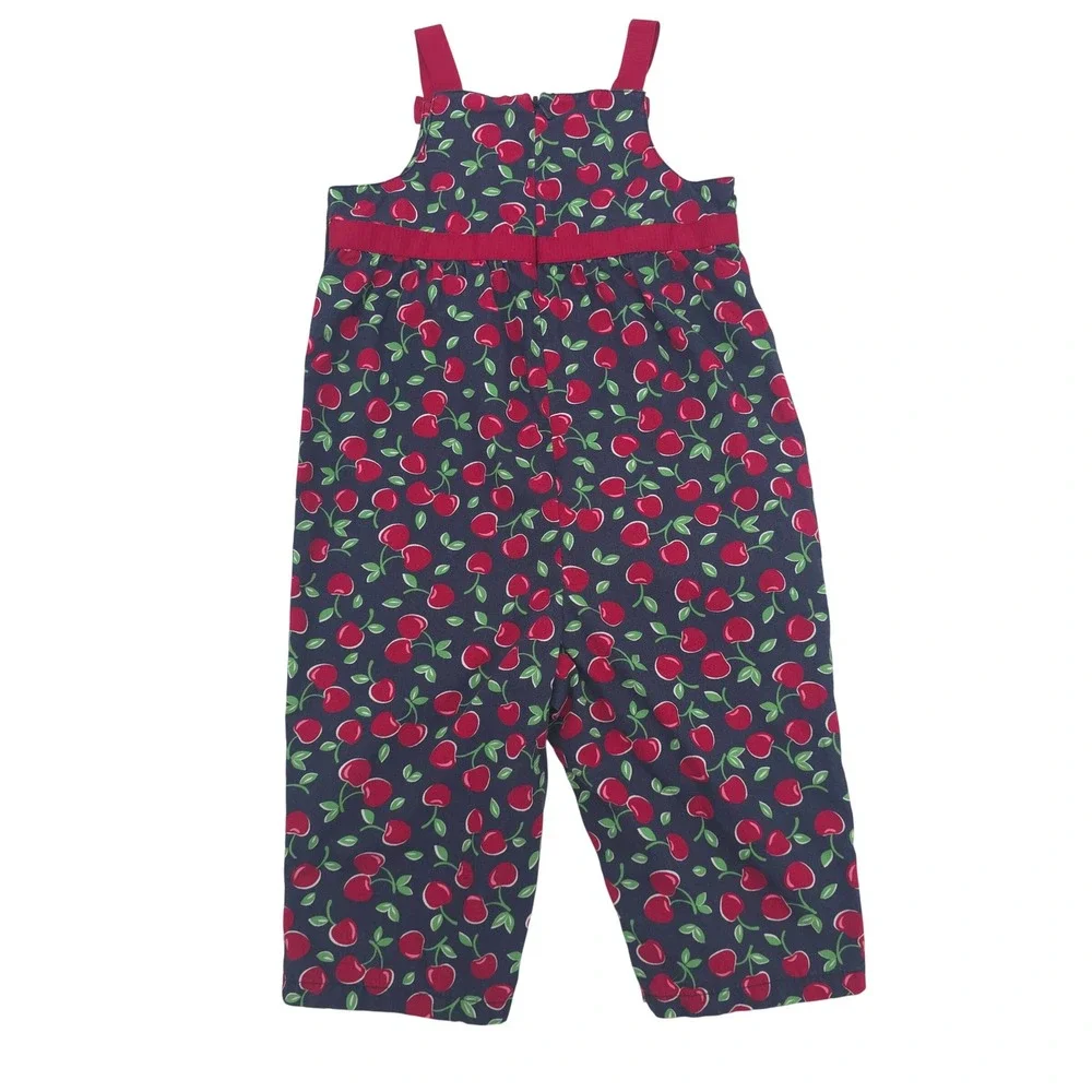 Vintage Gymboree Girls Cherry Print Overall Jumper 2005 - 12-18 Months